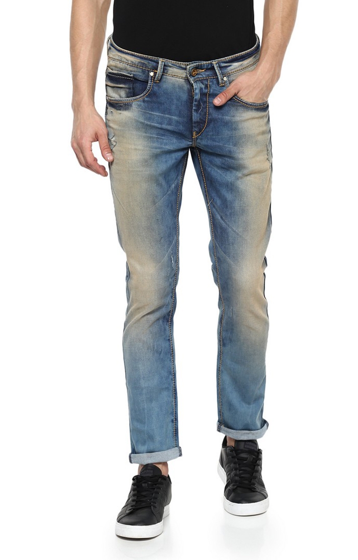Spykar | Spykar Blue Solid Skinny Fit Jeans