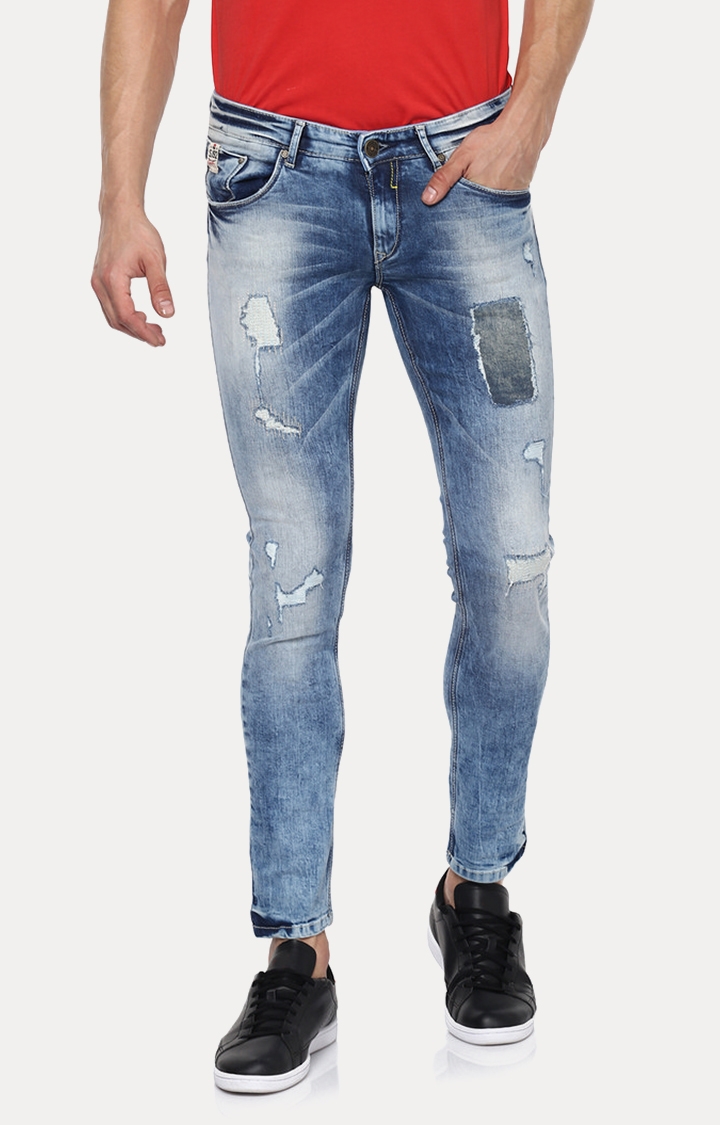 SPYKAR | Spykar Blue Solid Skinny Fit Jeans