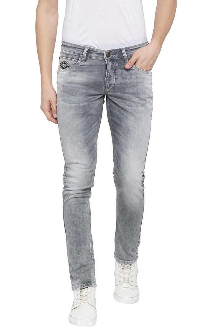 Spykar | Spykar Grey Solid Tapered Jeans