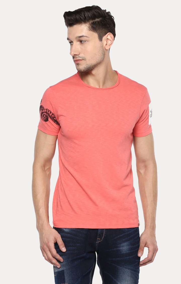 SPYKAR | Coral Solid Slim Fit T-Shirt