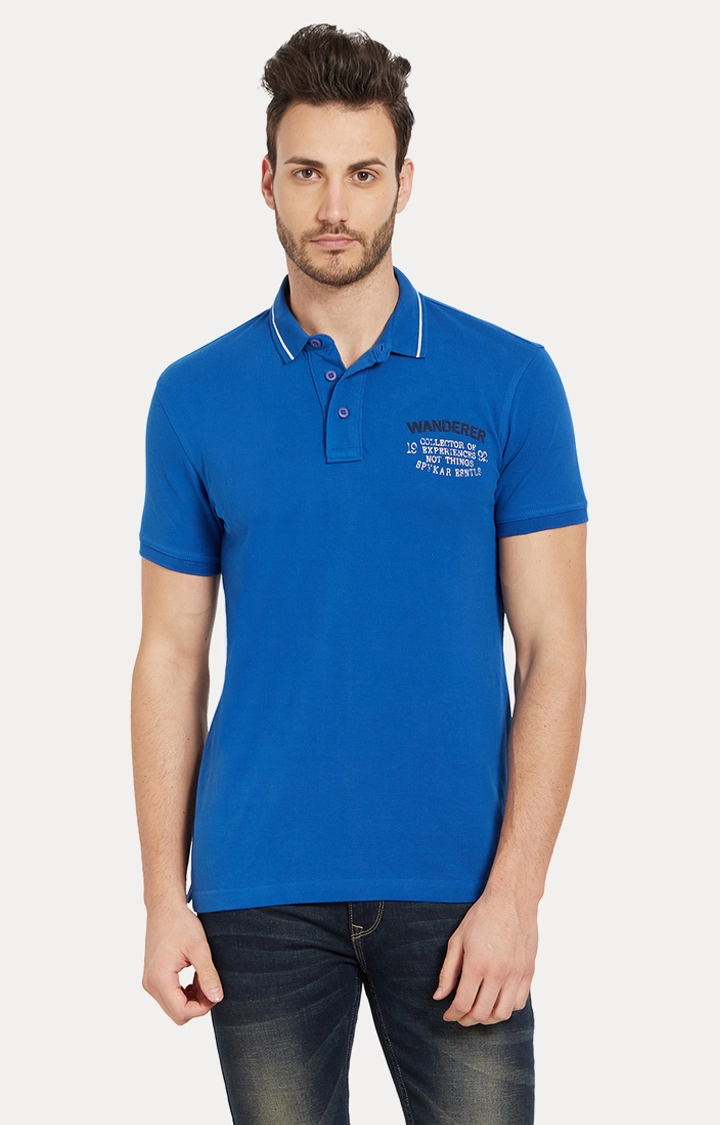 SPYKAR | spykar Blue Cotton T-Shirt