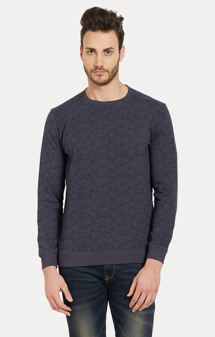 Spykar | spykar Grey Printed Slim Fit Sweatshirt