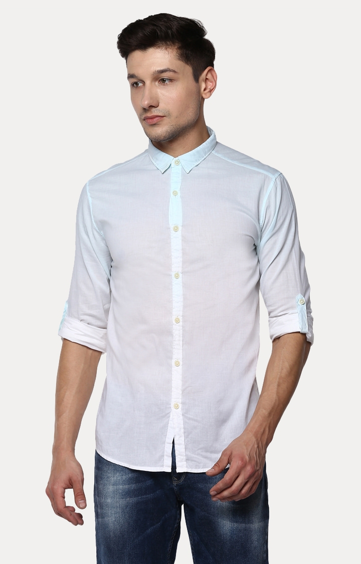 SPYKAR | spykar Light Blue Solid Slim Fit Casual Shirt