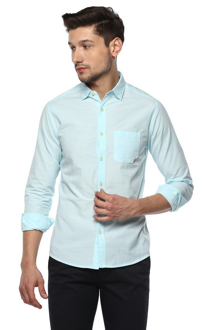 Spykar | spykar Aqua Solid Slim Fit Casual Shirt