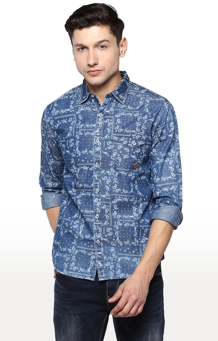 Spykar | spykar Blue Cotton Casual Shirt