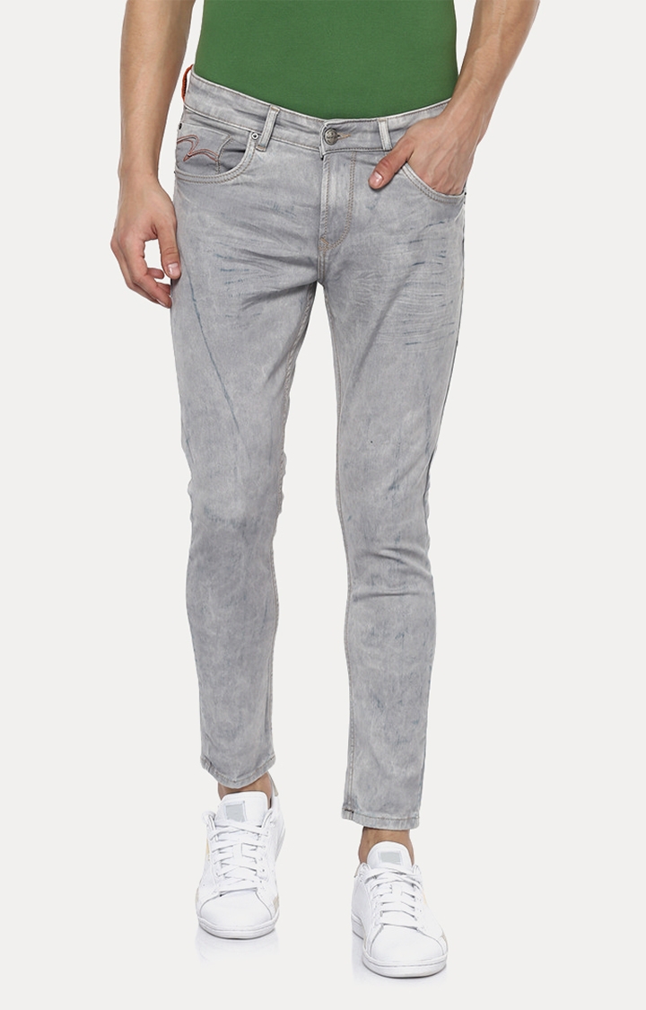 Spykar | Spykar Grey Solid Slim Fit Jeans