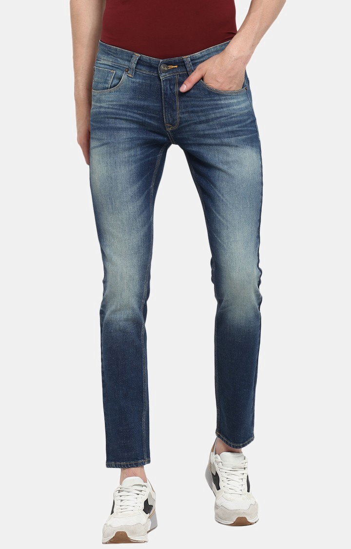 Spykar | Spykar Vintage Blue Solid Skinny Fit Jeans