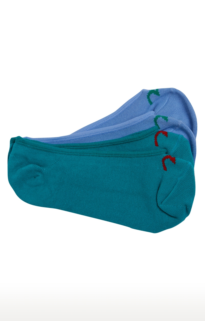 Spykar | Spykar Sea Green and Sky Blue Solid Socks - Pack of 2