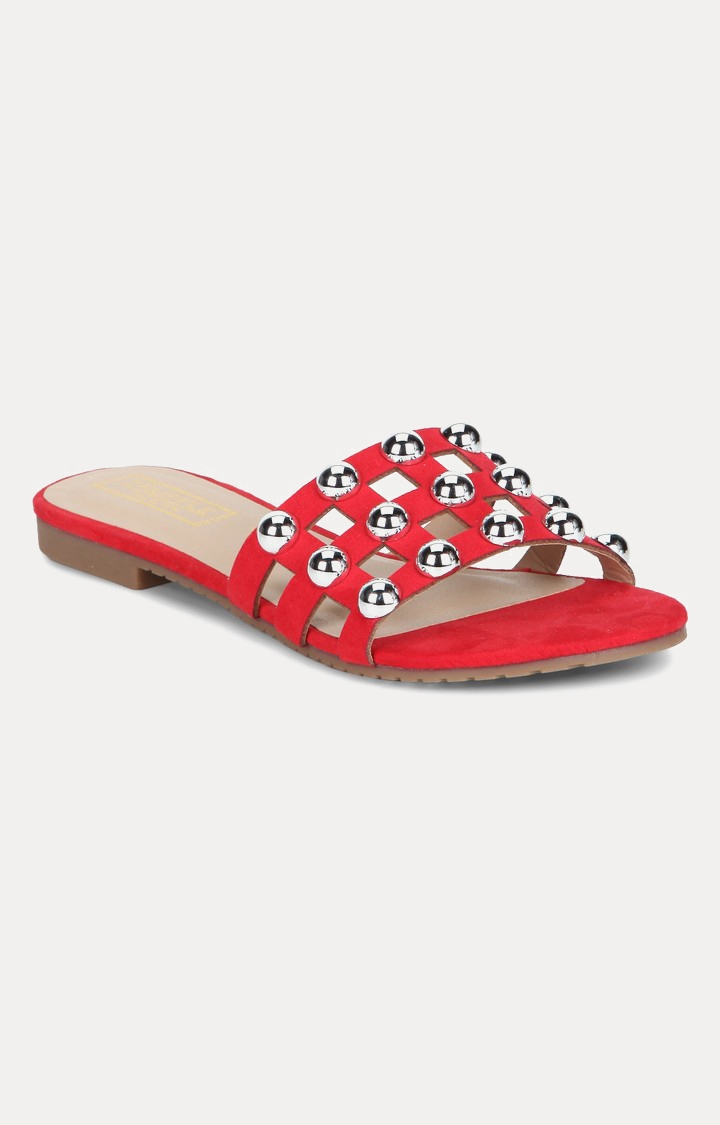 Truffle Collection | Red Flat Slip-ons