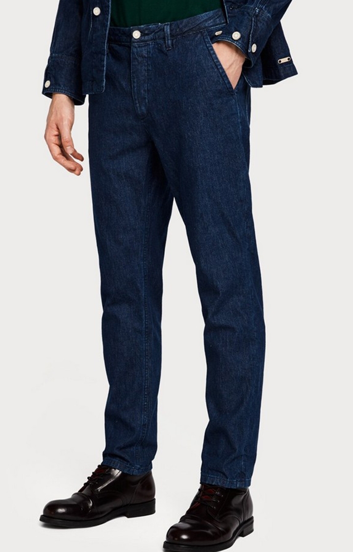 Scotch & Soda | Blue Solid Straight Jeans
