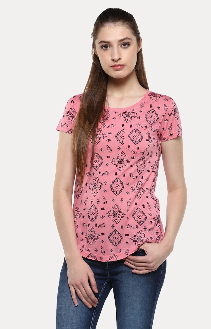 CRIMSOUNE CLUB | Pink Printed T-Shirt