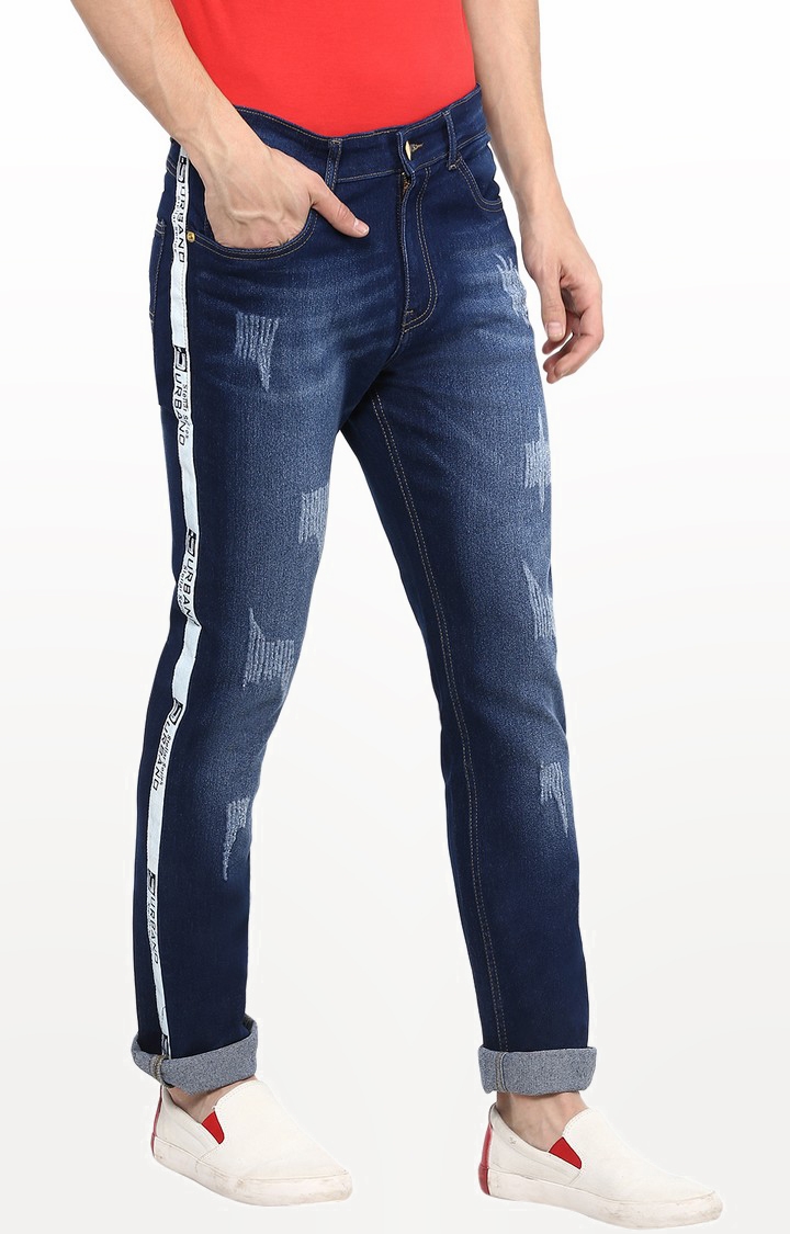 Urbano Fashion | Blue Ripped Straight Jeans