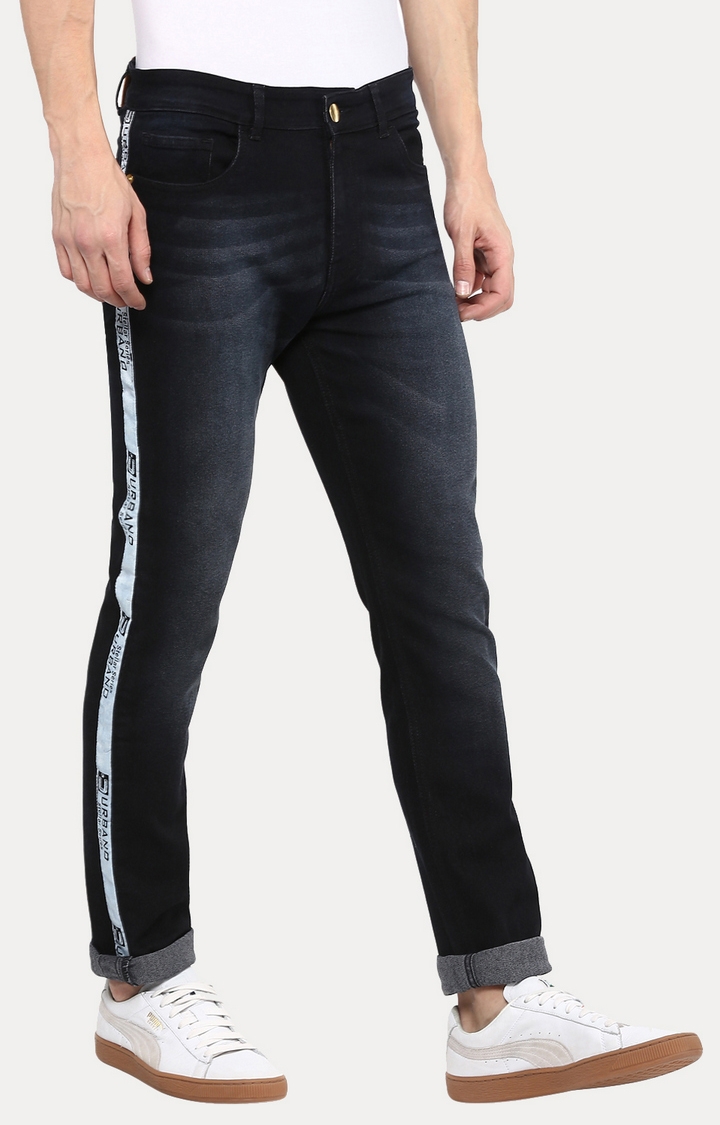 Urbano Fashion | Black Solid Straight Jeans