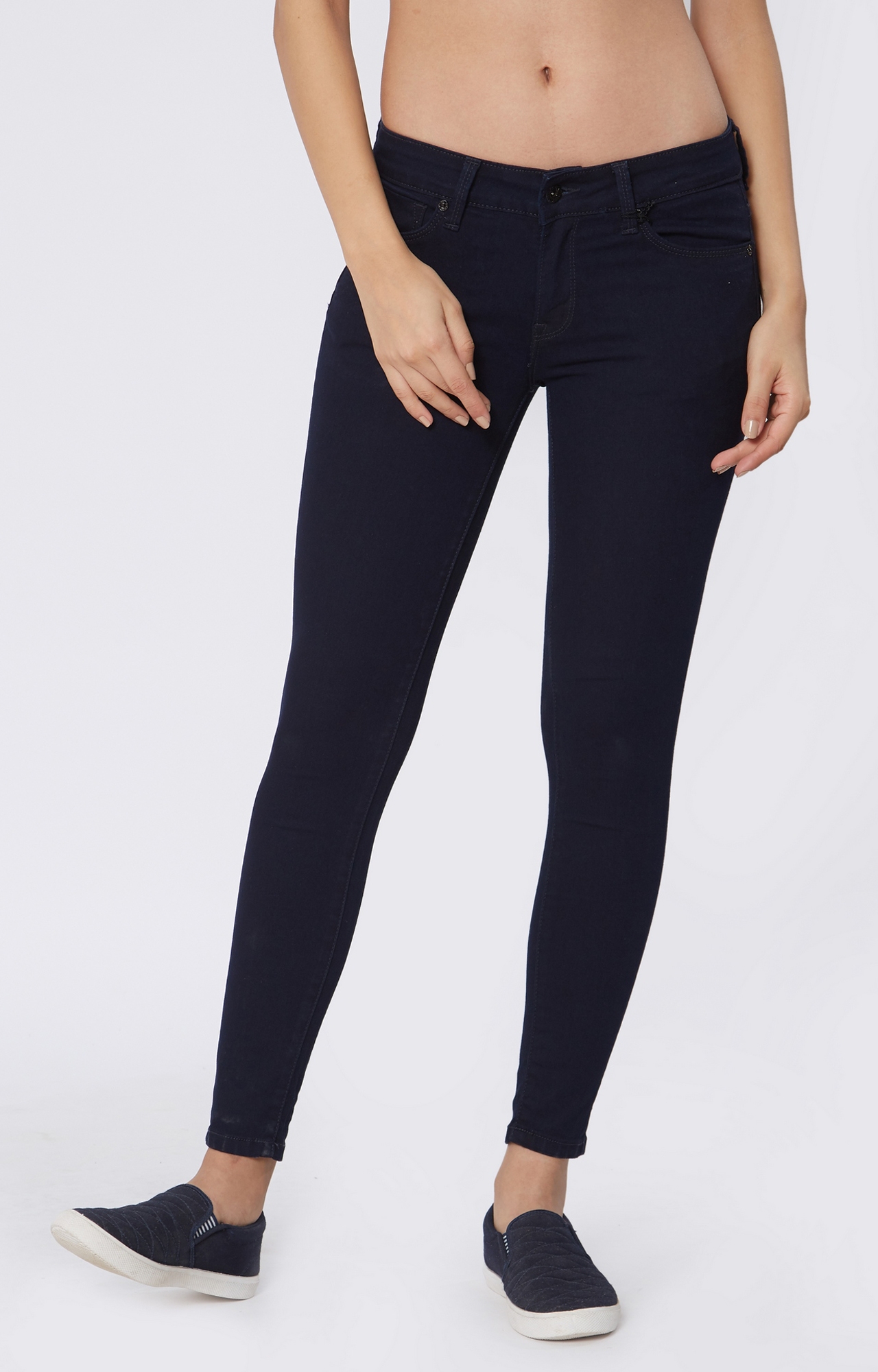 PEPE | Navy Solid Cropped Jeans