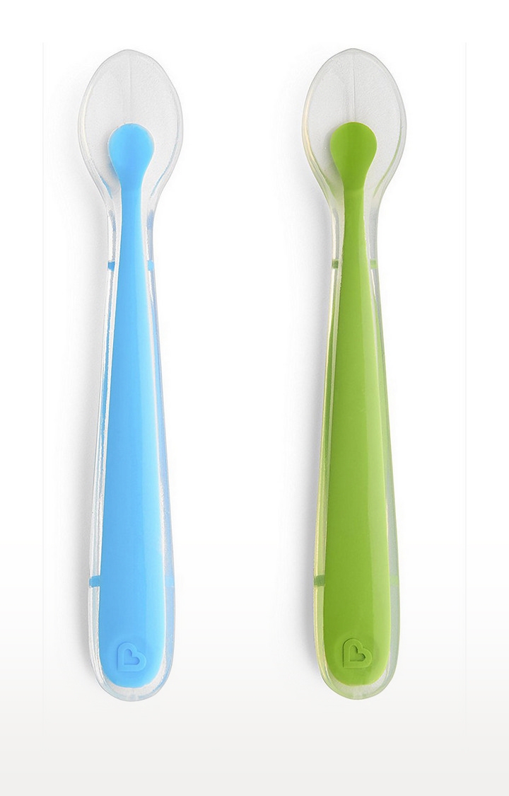 Mothercare | Munchkin Silicone Spoons - 2Pk (Green Blue)