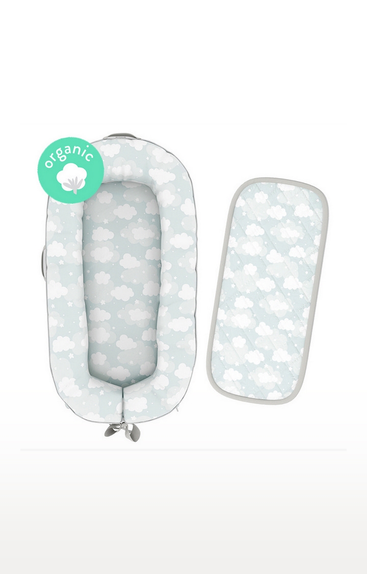 Mothercare | Fancy Fluff Baby Cocoon With Bed Protector- Cloud