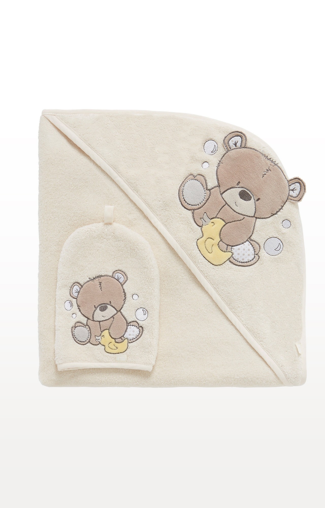 Mothercare | White Teddy's Toy Box Cuddle N Dry Towel and Wash Mitt