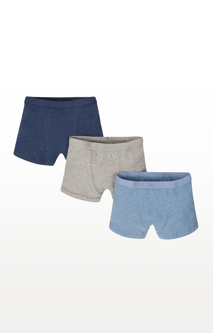 Navy, Blue and Grey Marl Briefs - 3 Pack