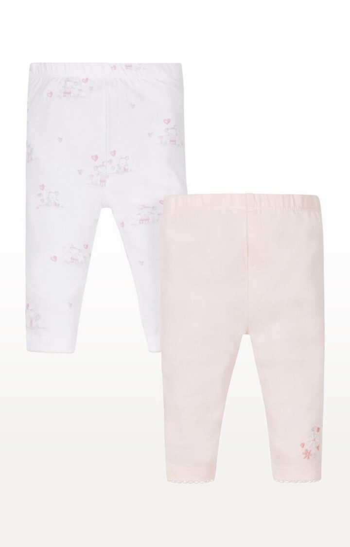 Mothercare | Multicoloured Printed Pink and Floral Leggings - Pack of 2