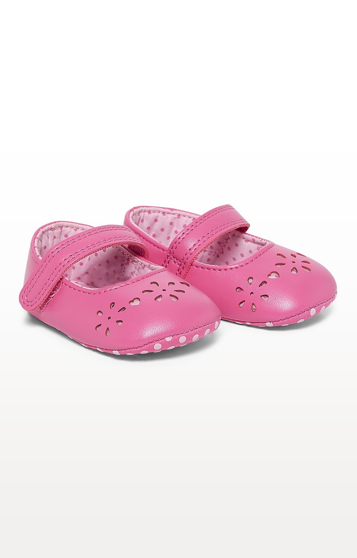 Mothercare | Pink Punch Out Ballerina Pram Shoes