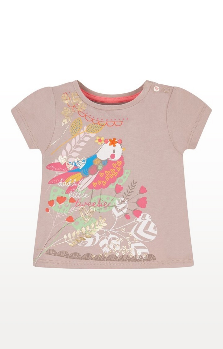 Mothercare | Brown Printed Putty Little Tweetie T-Shirt