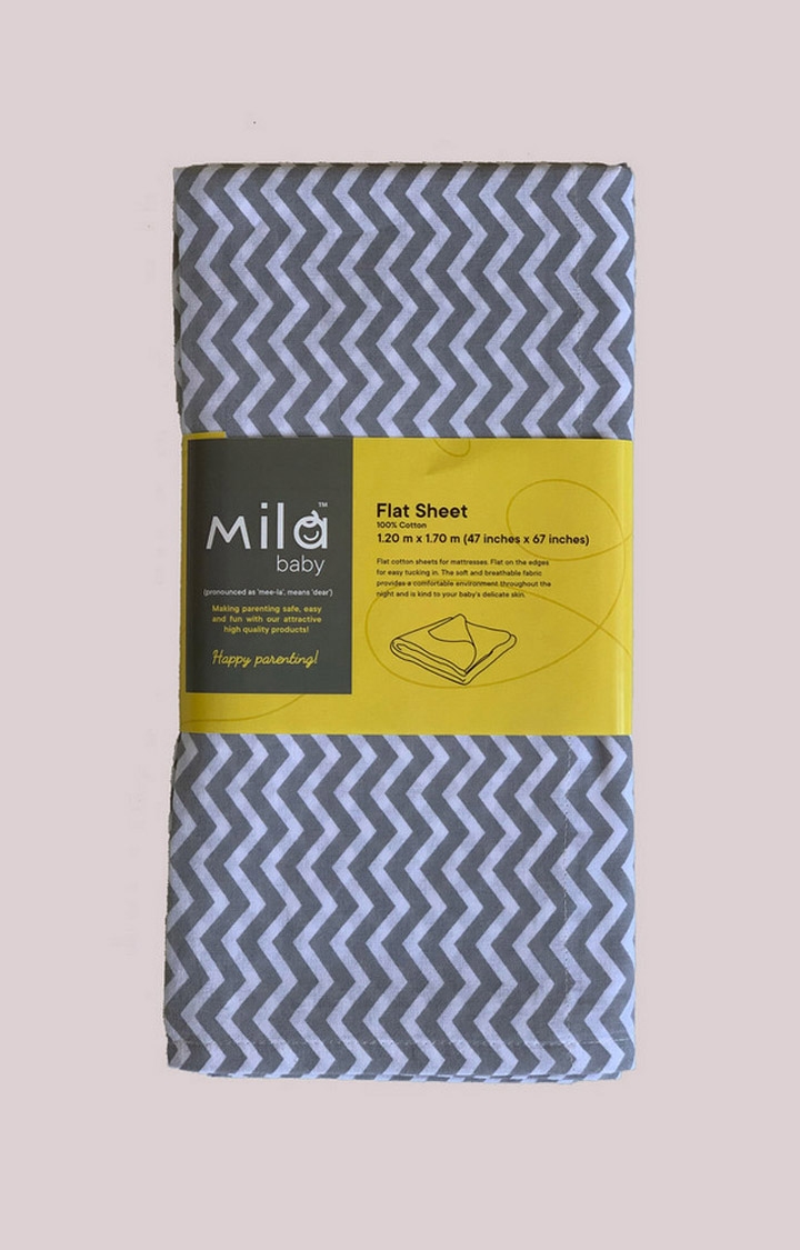 Mothercare | Mila Baby Grey Chevron Flat Sheet
