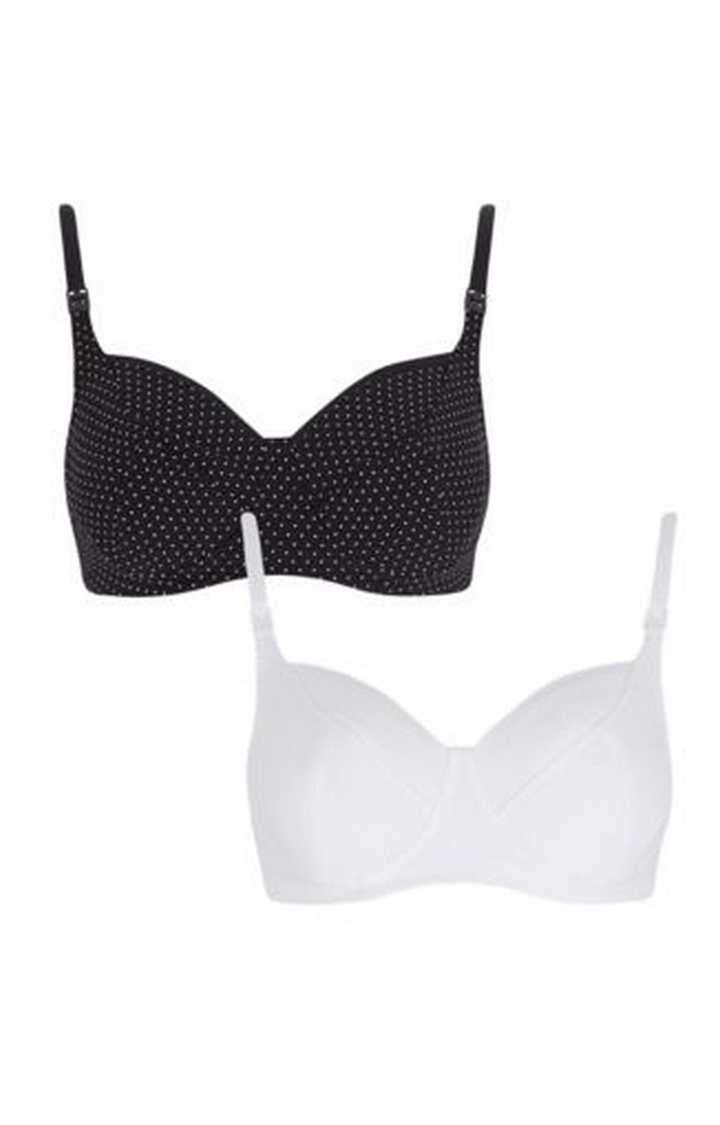 Mothercare | Black and White Maternity Bra - Pack of 2