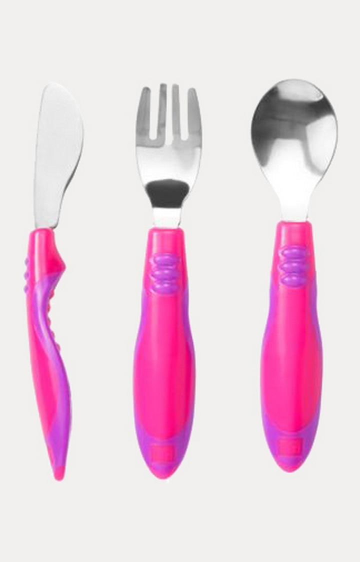 Mothercare | Easy Grip Toddler Cutlery Set - 3 Pieces (Pink)