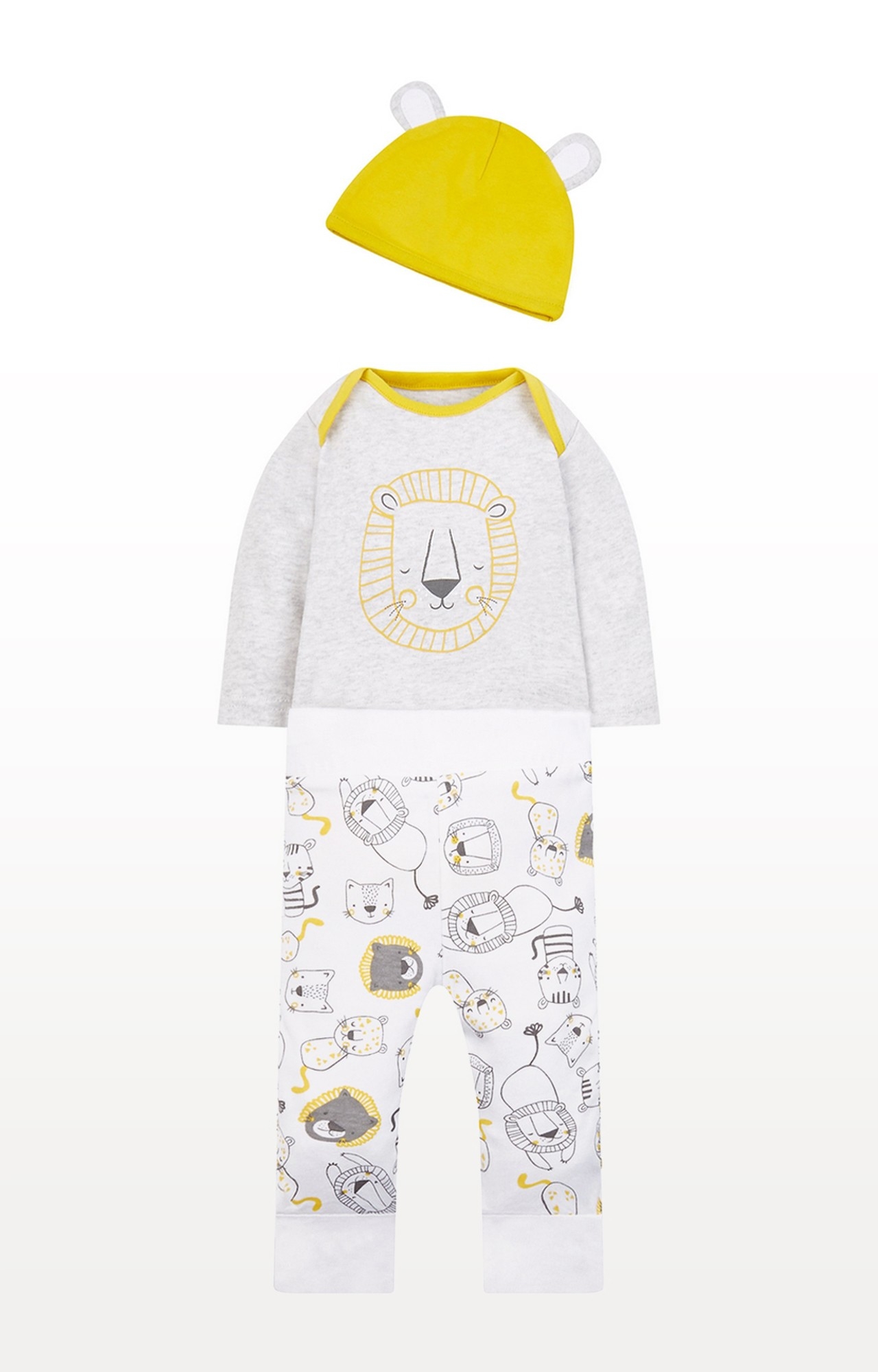 Mothercare | Yellow & Grey Printed Nightsuit
