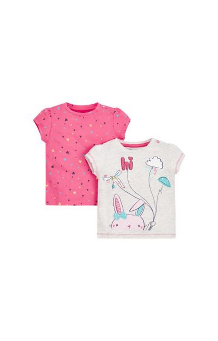 Mothercare | Grey and Pink Printed Top - Pack of 2