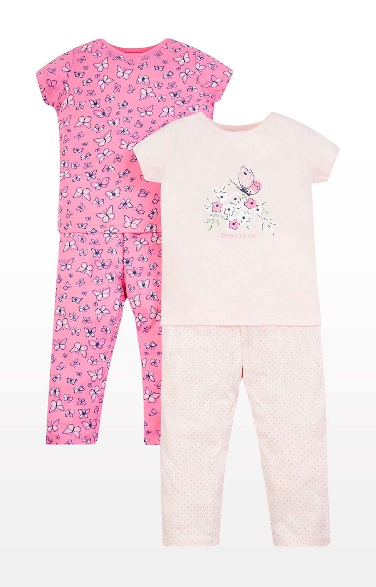 Mothercare | Pink Printed Sleepwear Pyjamas - Pack of 2
