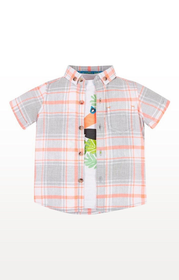 Mothercare | Orange Check Shirt and T-Shirt