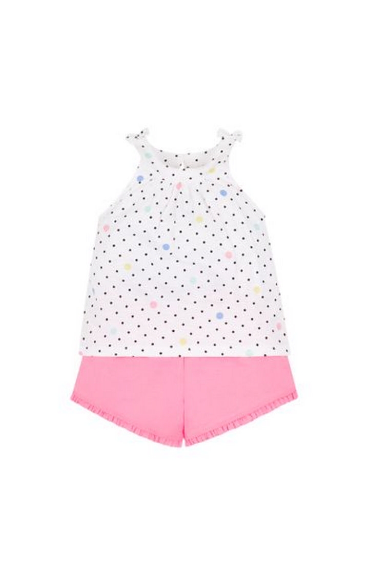 Mothercare | White and Pink Printed Twin Set