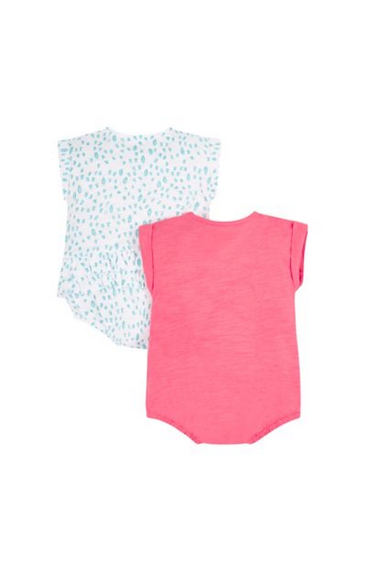 Pink and Blue Printed Rompers - Pack of 2