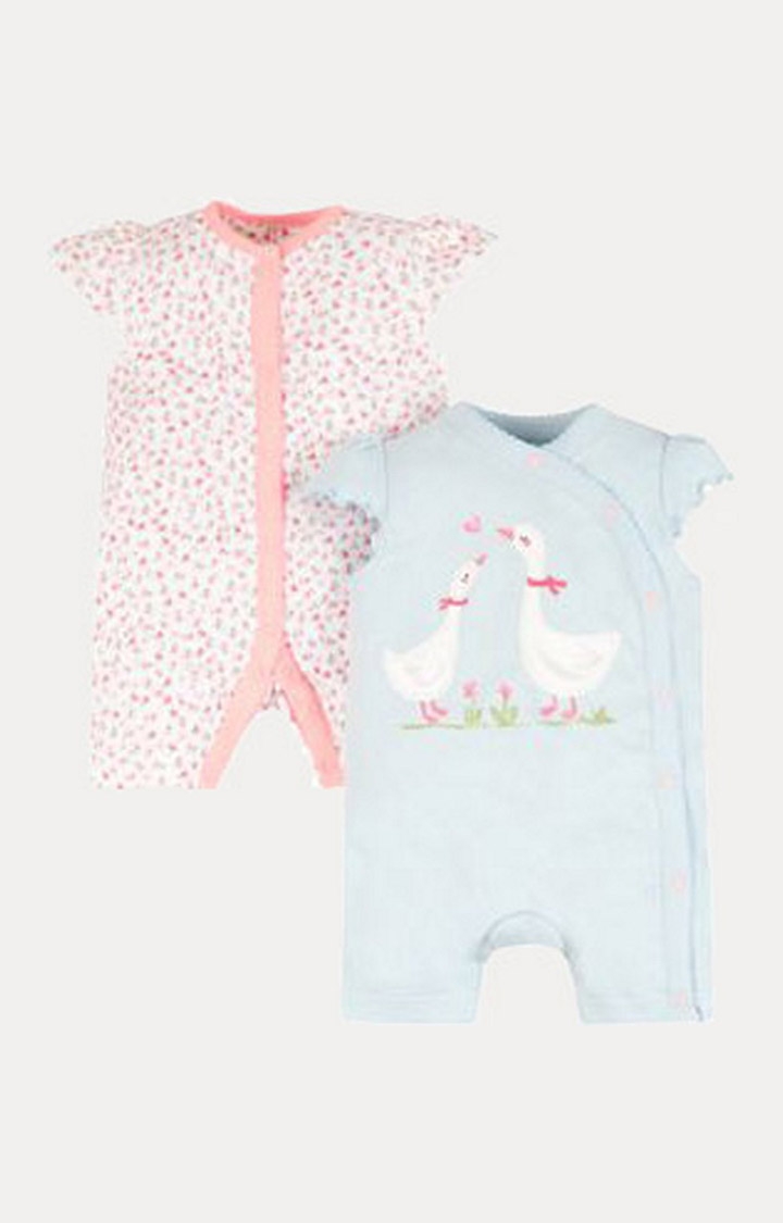 Mothercare | Floral Geese Rompers - 2 Pack