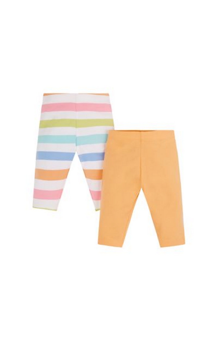 Mothercare | Orange Striped Leggings - Pack of 2