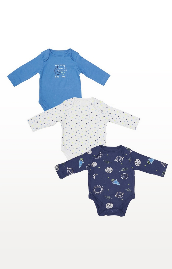 Blue Moon And Stars Bodysuits - 3 Pack