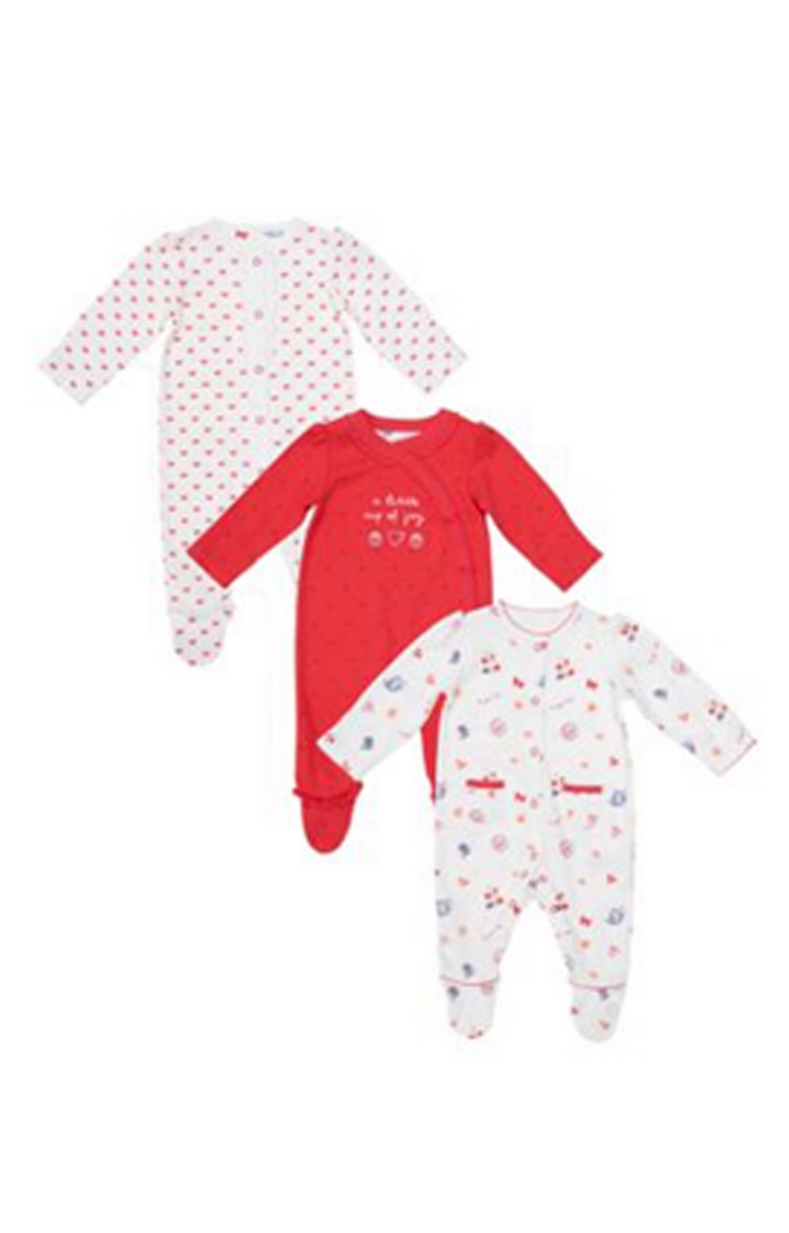 Mothercare | Tea Party Sleepsuits - 3 Pack