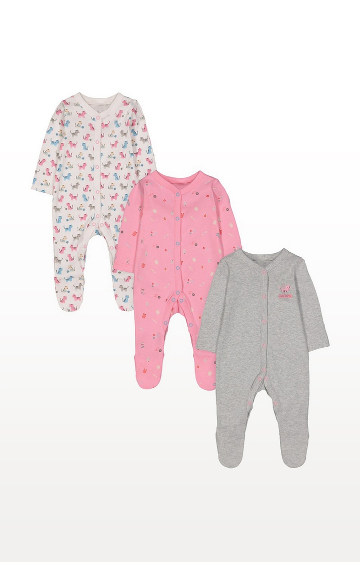 Mothercare | Cat Sleepsuits - 3 Pack