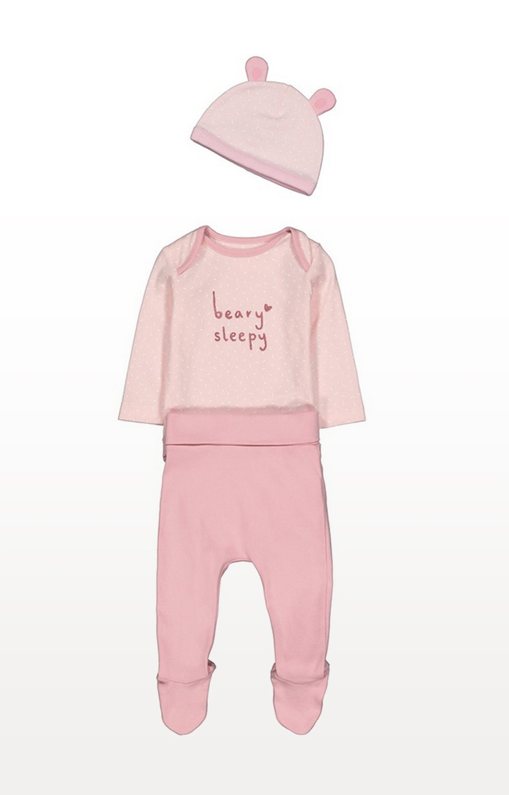 Mothercare | Pink Bear Three Piece Set