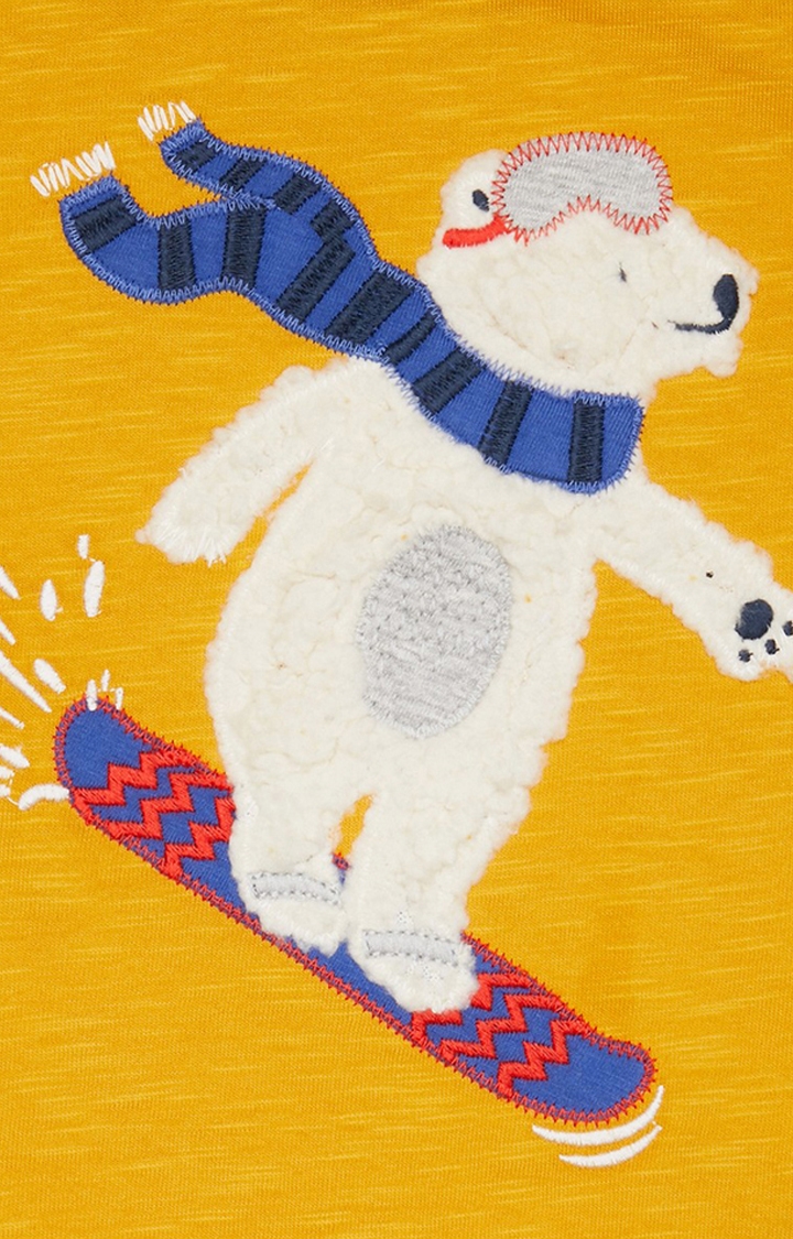 Mustard Polar Bear Snowboard T-Shirt