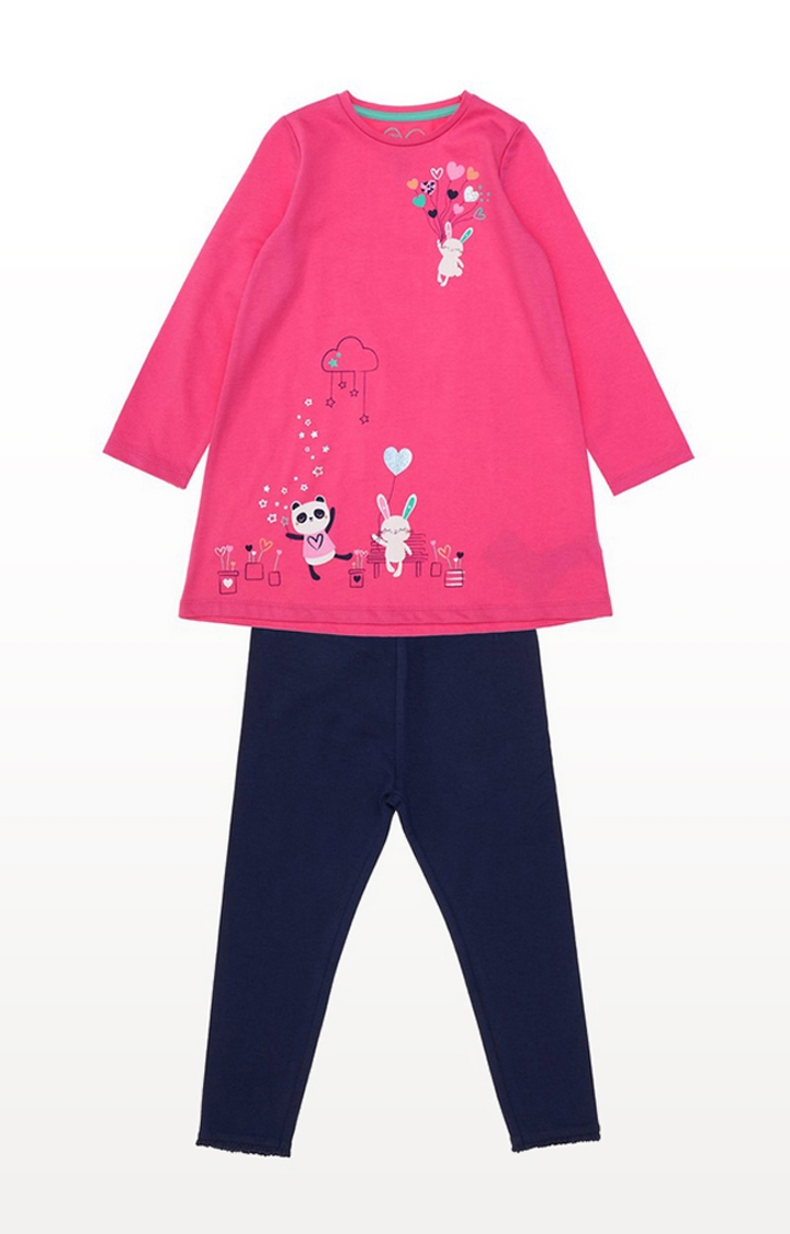 Mothercare | Pink Jersey Dress And Leggings Set