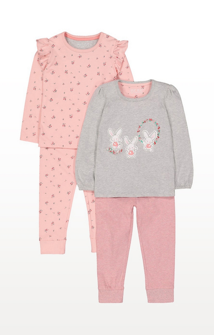 Floral Bunny Pyjamas - 2 Pack