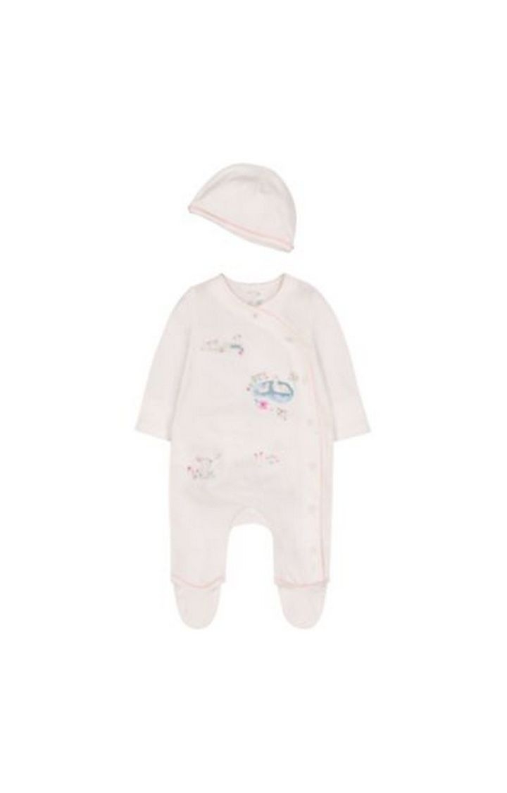 Mothercare | White Dobby Bunny All In One And Hat