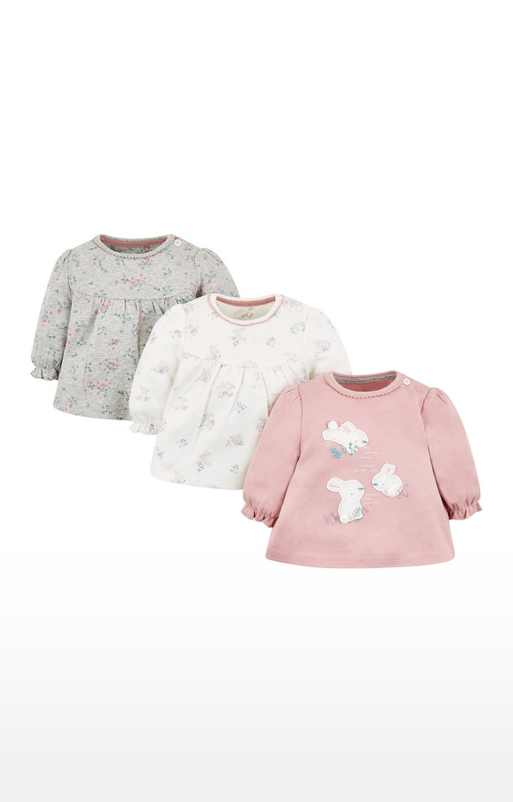 Mothercare | Pink Bunny Tops - 3 Pack