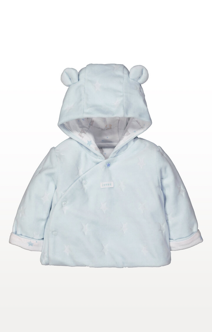 Mothercare | My First Blue Velour Hooded Jacket