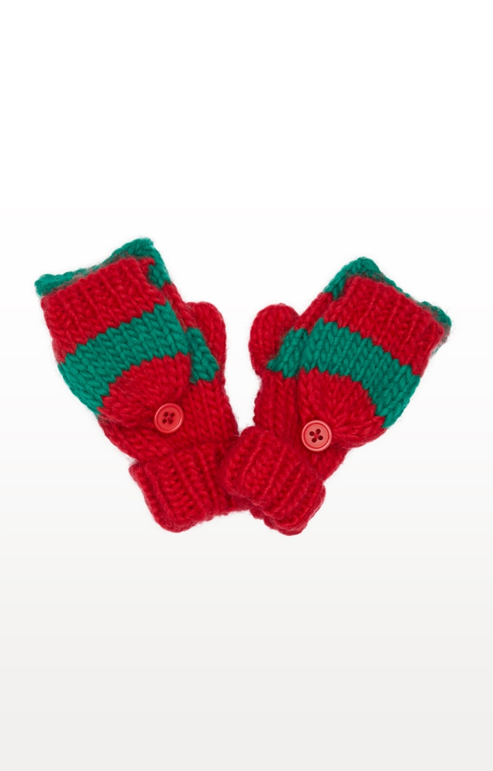 Mothercare | Green and Red Stripe Elf Converter Gloves