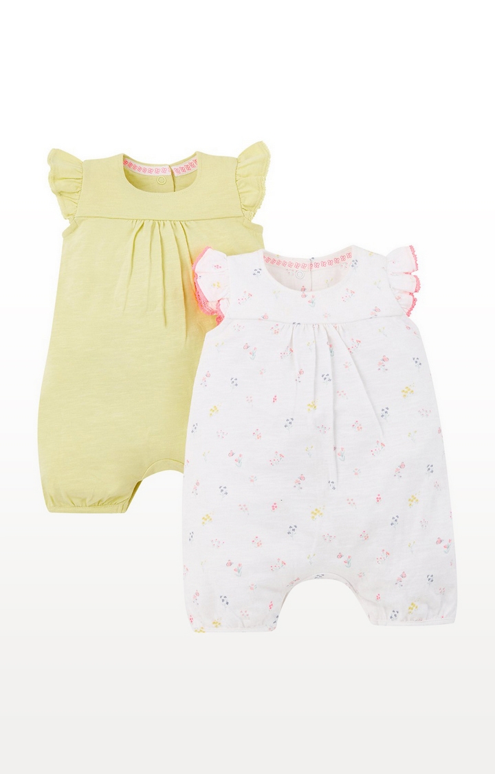 Mothercare | Lemon Yellow Rompers - 2 Pack