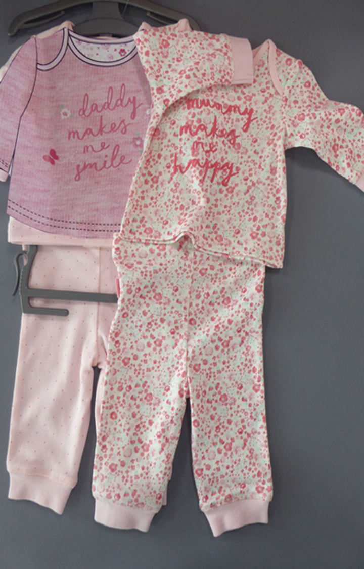 Mothercare | Pink Printed Nightsuit - Pack of 2