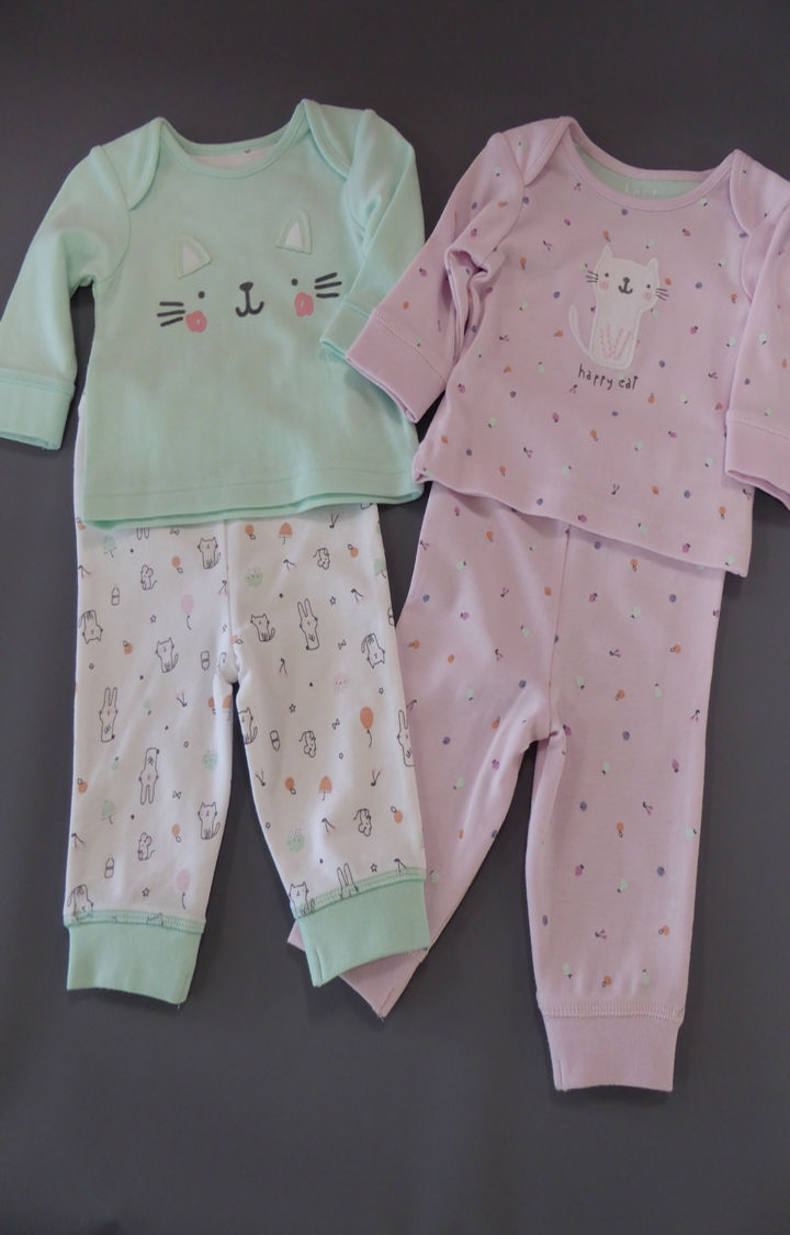 Mothercare | Pink and Green Printed Nightsuit
